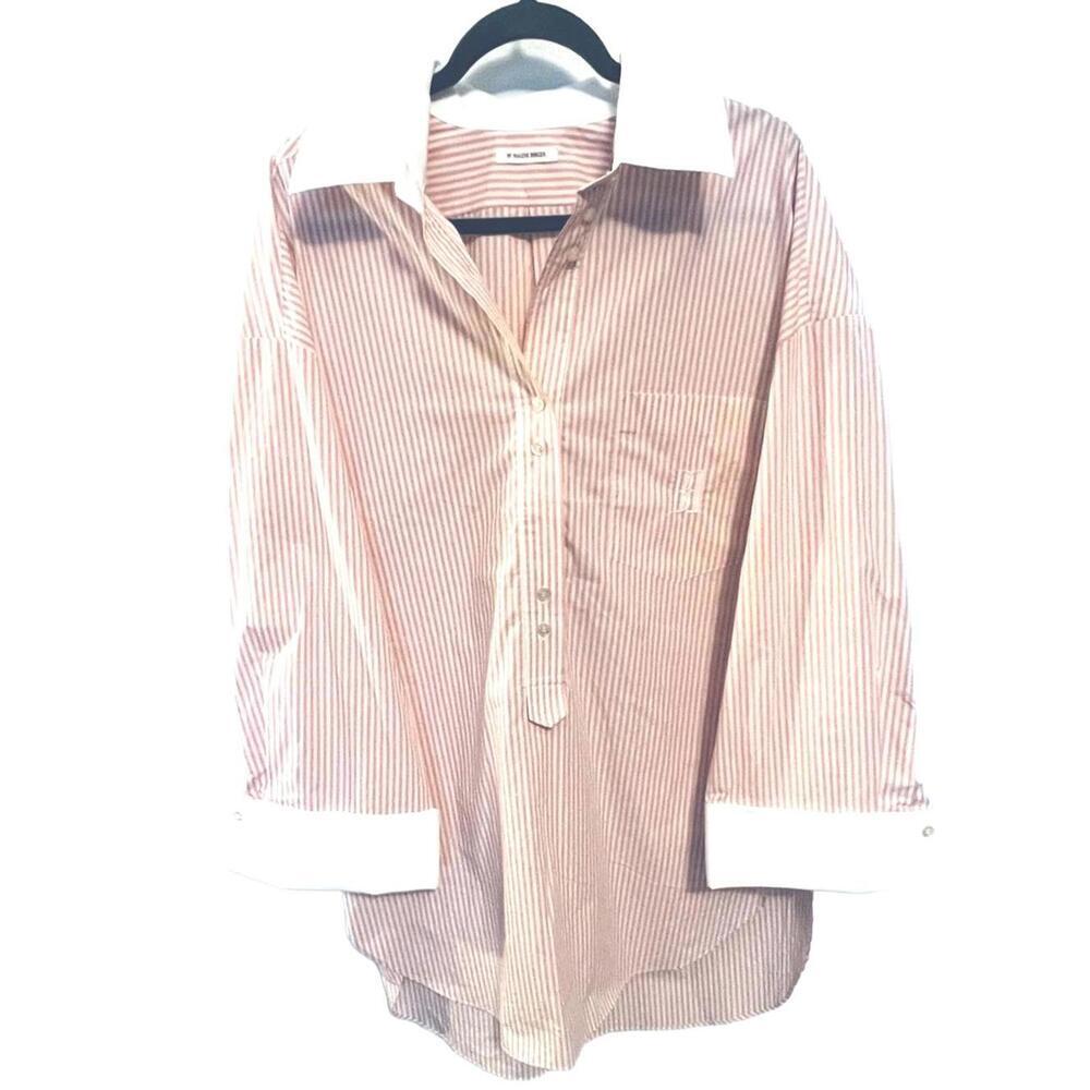 NWOT MALENE BIRGER Maye Pink Stripe Oversized Shirt|Scandi-Chic Coastal|Size 10 - Picture 4 of 7
